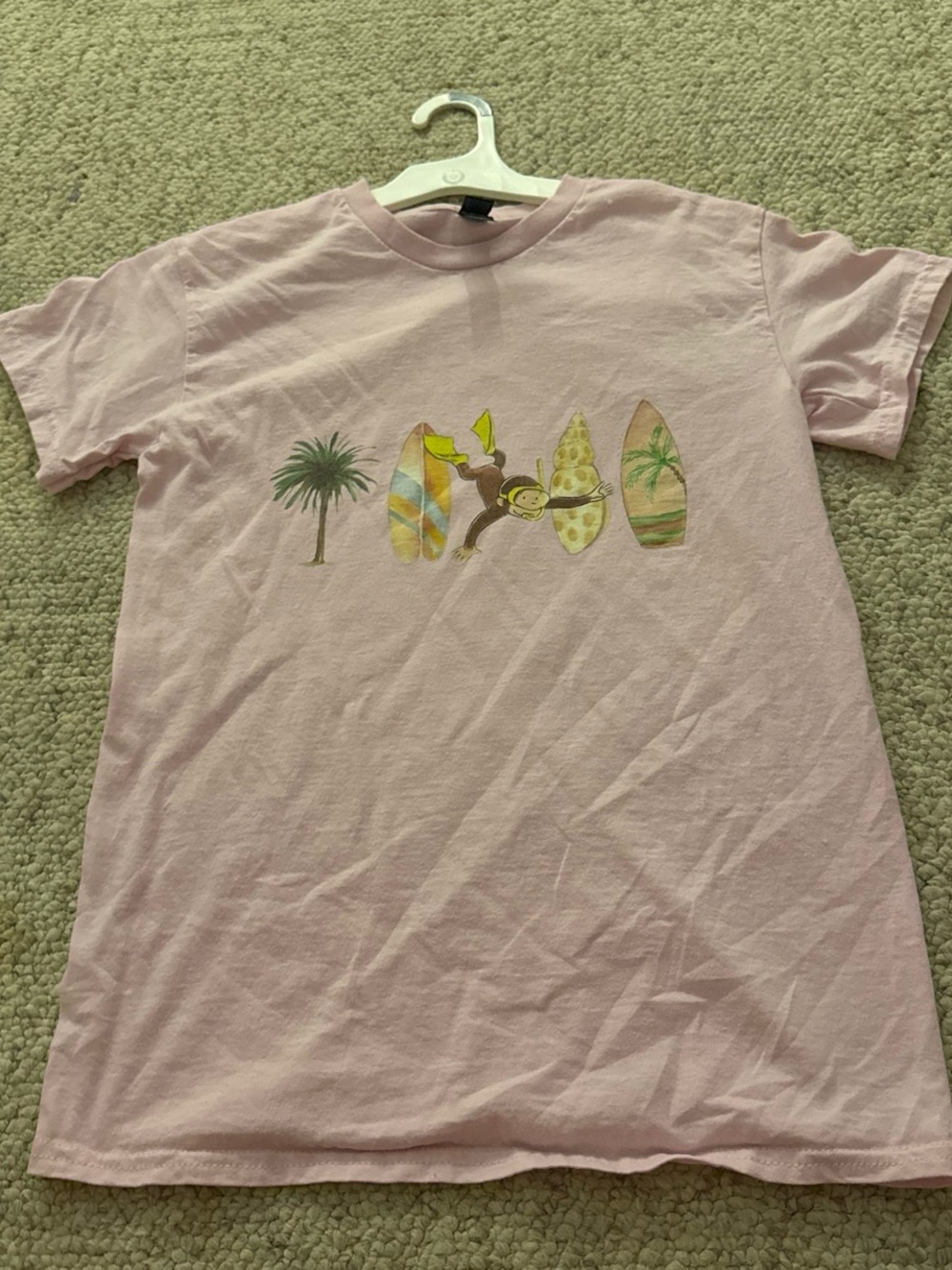 SHEIN Light Pink Graphic Surf Tee